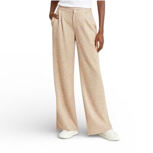 PAIGE Kara Knit Light Tan Wide-Leg Pants